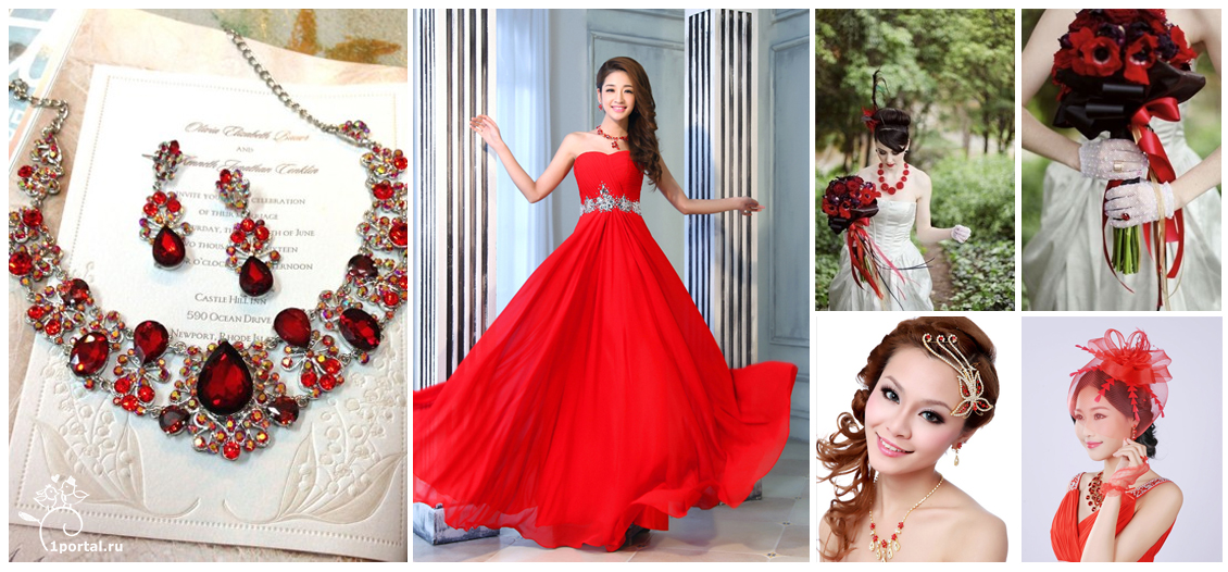 Макияж невесты если свадьба в красном цвете