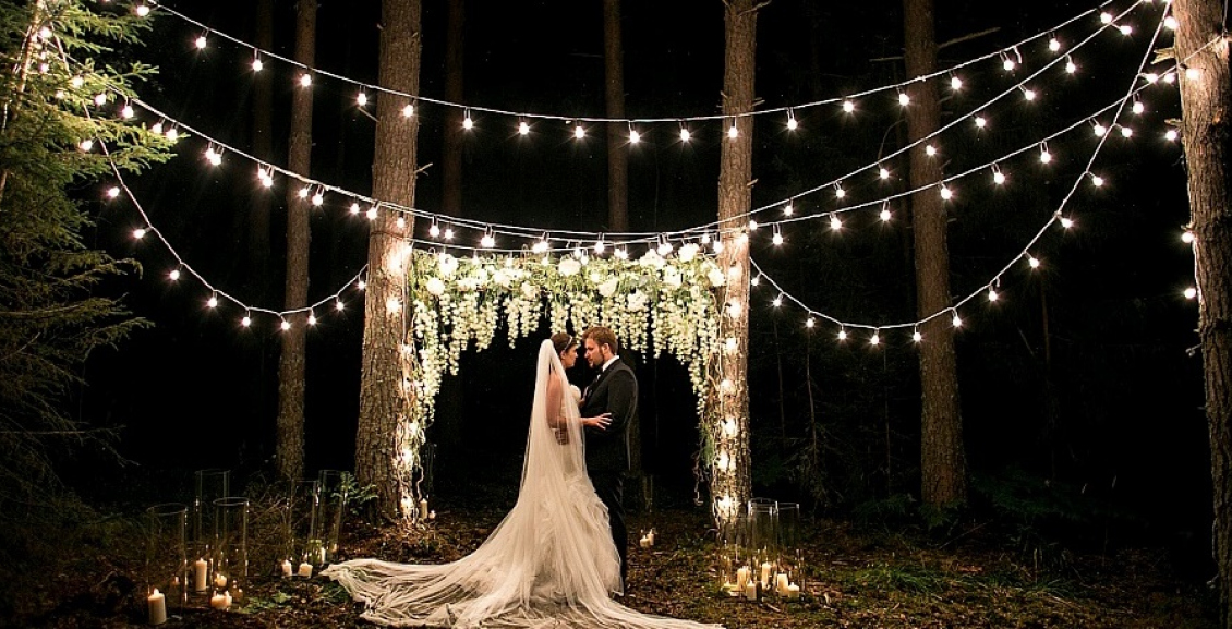 Ретро лампы в декоре свадьбы.