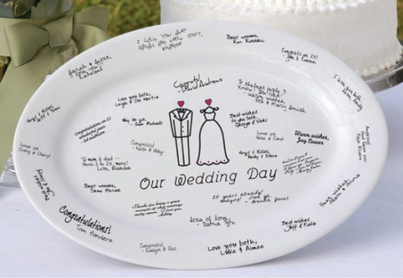 Тарелка пожеланий гостей на свадьбе