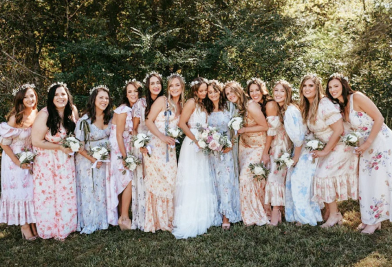 Подружки невесты в платьях богемия