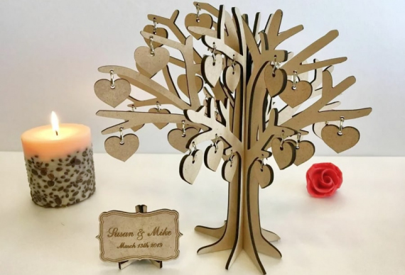 Свадебные пожелания дерево пожеланий 3D