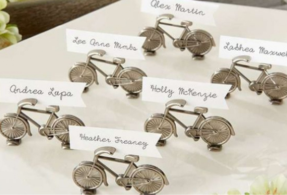 Карточки рассадки гостей на велосипедной свадьбе